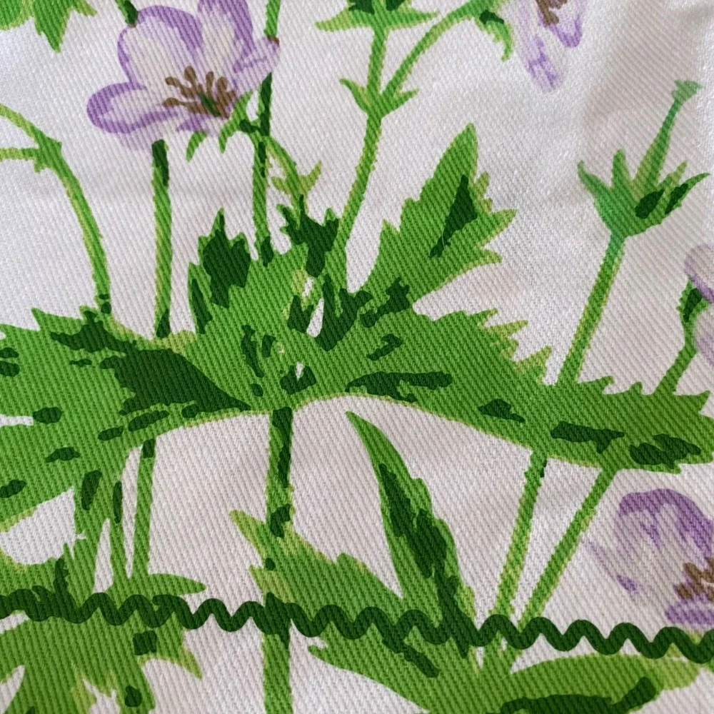Two's Company Floral Cotton Tea Towel Live Life In Full Bloom Purple Green White